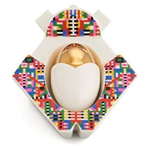 Alessi Jesus ESA05 1 Statuina Bambino Gesù per Presepe in Porcellana con Decalcomanie Applicate a Mano e Dettagli in Oro 24 Carati, Multicolore