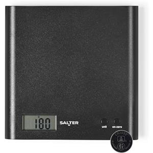 Salter 1066 BKDRAS15 Arc - bilancia da cucina digitale, massima precisione, pesa cucina, design sottile, display LCD, funzione Azzeramento e Aggiungi e pesa per pesare più ingredienti, nero