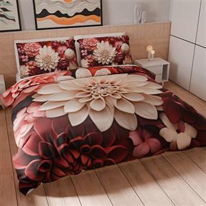 PETTI Artigiani Italiani - Set Copripiumino Matrimoniale Maxi 260x240 cm (2 Federe 63x63 cm Incluse), Parure Copripiumino Microfibra con Stampa Digitale Floreale 05 24 - Made in Italy