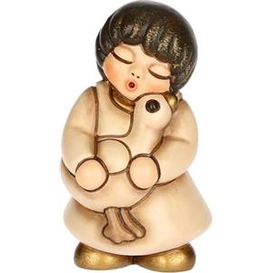 THUN, Bimba con Oca in Ceramica di Alta Qualità, Collezione Presepe Classico, Statuine per Presepe di Natale da Collezione, 3,6 x 3,6 x 6,2 cm