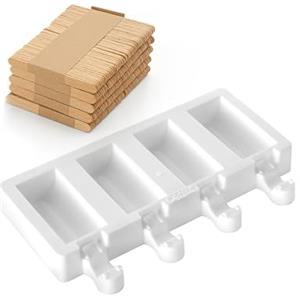 silikomart | GEL05M Stampo in Silicone per Gelato MINI CHIC, Antiaderente, 4 Gelati, Confezione da 1 Stampo per Dolci, Easy Ice Cream, 70 x 33 mm, h 22 mm, Volume 152 ml, Made in Italy