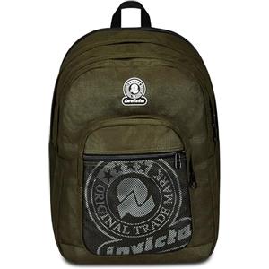 Invicta Zaino Scuola Dial Full Space Solid, Verde, Doppio Scomparto con Fascia Estensibile, Porta PC e Porta Borraccia, Organizer, Zaino Viaggio