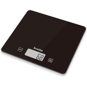 TERRAILLON Bilancia da Cucina Elettronica - Tare, Conversioni Liquide, Maniglia Integrata, Portata 5 kg, Precisione 1g - Ultra Sottile - Classic Black - Nero