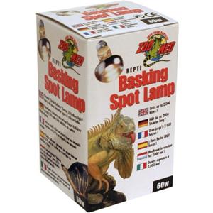 Zoo Med Repty Basking Spot Lamp - Lampada per terrari e rettilari diurna, 60 Watt, UVA, lampadina per rettili, tartarughe, rane e piante da terrario, con parabola interna