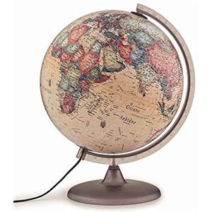 Tecnodidattica - Mappamondo Atmosphere A2, luminoso, girevole, cartografia Stile Antico e meridiano graduato, diametro 30 cm