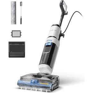 Tineco FLOOR ONE S6 Stretch Steam Aspirapolvere e lavapavimenti a vapore, Pulizia a vapore ad alta temperatura 160℃, Posizione piatta a 180°, Auto-pulizia FlashDry, Cavo lungo 8,3 m