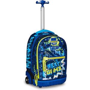 Mitama Trolley Run Scuola Octogamer,Doppio Scomparto, Blu, Scuola Elementare e Tempo Libero, Bambino Ragazzo