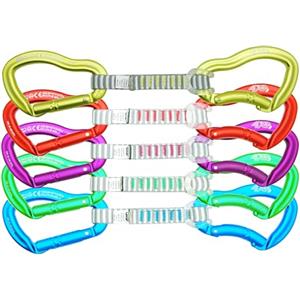 Kong. Ergo Anniversary. Set di 5 Rinvii da Arrampicata. Moschettone per Falesia e Palestra. Rinvio con 2 Connettori Ergo con Keylock. Prodotto in Italia. Certificazioni: EN 12275. Peso 125 grammi