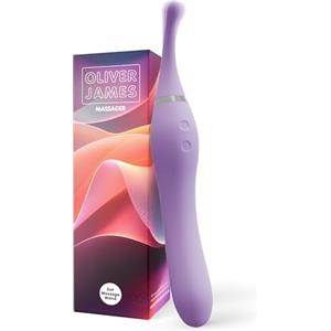 Oliver James Vibratore Clitorideo con Coda Vibrante di Oliver James - 10 Modalità di Piacere, Wand in Silicone Resistente all'Acqua per Donna, Sex Toy Ricaricabile USB (Lilla Pastello)