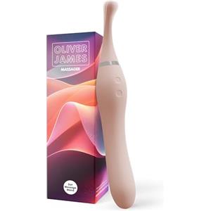 Oliver James Vibratore Clitorideo con Coda Vibrante di Oliver James - 10 Modalità di Piacere, Wand in Silicone Resistente all'Acqua per Donna, Sex Toy Ricaricabile USB (Rosa Pastello)
