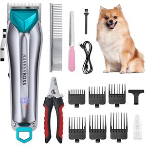 BarberBoss tosatrice per cani senza fili, tosatrice per cani, Kit per toelettatura cani, tosatrice per gatti per pelo arruffato, Kit per toelettatura animali, tosatrice per animali QR-9088