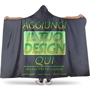 Generic Coperta personalizzata con foto coperta indossabile vestaglia pile donna Personalizzato Design il tuo quadro con Testo ponderata oversize Flanella plaid per uomo weighted blanket idea regalo donne