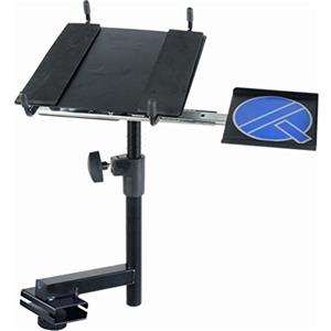 QUIK LOK - Z-733, SUPPORTO PORTATILE LAPTOP-MIXER per Stand Tastiera Serie Z - Piattaforma 61×43,5 cm, Regolabile, Rotazione 360°, Vassoio Mouse, Acciaio, Nero