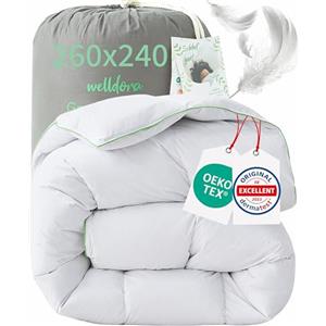 Welldora Comfort Piumone 260x240 | Piumino invernale Caldo e morbido | 100% Piuma e Piumino Naturale | Anallergico, Certificato Oeko-Tex | Da usare con Copripiumino