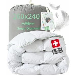 Welldora Comfort Piumone 260x240 | Piumino tutto l'anno Caldo e morbido | 100% Piuma e Piumino Naturale | Anallergico, Certificato Oeko-Tex | Da usare con Copripiumino