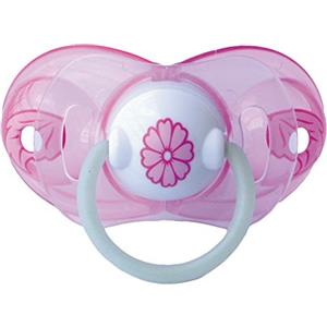 Elemed BP721-1FSC Succhietto Intelligente in Silicone, Sagoma Tettarella Ortodontica, Misura Ciuccio 1 (da 0 a 6 mesi), Fiore, Rosa