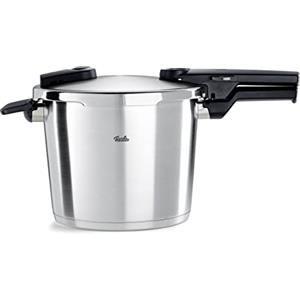 Fissler Vitaquick Premium - Pentola a pressione (6 L, diametro 22 cm) pentola a pressione in acciaio inox, 2 livelli di cottura, Made in Germany, compatibile induzione