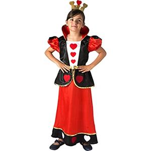 Ciao- Regina di Cuori Wonderland Costume Travestimento Bambina, Colore Rosso, Nero, Bianco, 5-7 anni, 14811