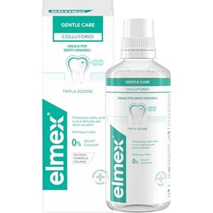 elmex Collutorio Sensitive 400ml I Protezione Extra dai Denti Sensibili e dalla Carie Radicolare I Con fluoruro amminico | con Tripla Azione | 0% Alcohol