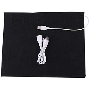 Fafeicy 1 Pezzo Tampone Riscaldante 5 V USB Lavabile Super Grande Panno Elettrico in Fibra di Carbonio Termoelemento Riscaldante 35 ℃ -50 ℃ per Collo, Schiena, Stomaco, Colonna Lombare, Nero