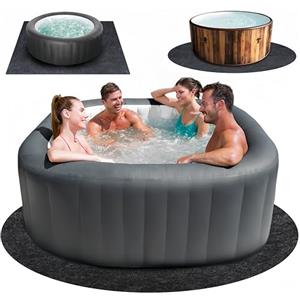 Aoebwpwi Tappetino rotondo per vasca idromassaggio, 203 x 203 cm, extra large, con retro antiscivolo impermeabile, protezione assorbente per pavimenti della piscina, per uso esterno e interno, terrazza