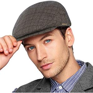 Wantonfy Berretto Piatto da Uomo Newsboy Berretto Baschi Scozzesi British Style Retro Coppola Cappello Strillone Paraorecchie Ivy Caps Invernale Auttuno