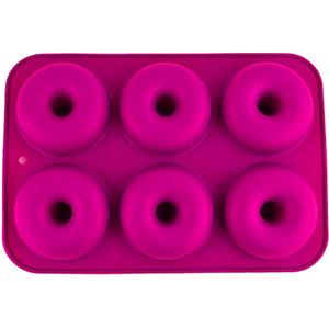 Selecto Bake Teglia per ciambelle in silicone antiaderente a 6 cavità - Teglia per bagel - per muffin, gelatina, dessert, cioccolato, stampi per zucchero. Pirofile (rose)