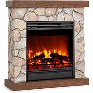 Klarstein Camino Elettrico Basso Consumo, Camino da Terra per Soggiorno, Camino Elettrico da Parete, Caminetto Elettrico 1800W, Camino Finto Decorativo LED, Telecomando, Timer, Controllo Temperatura