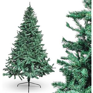 IBK Albero di Natale Effetto Realistico Naturale 180 cm 210 cm 300 cm Ignifugo Abete Artificiale in PVC Verde Natalizio Pieghevole con Base in Metallo (300 cm)
