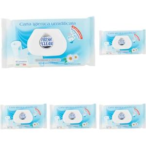 Fresh & Clean - Carta Igienica Umidificata, Azione Emolliente e Lenitiva, Igiene Intima e Sicura a Casa e Fuori, 48 pezzi