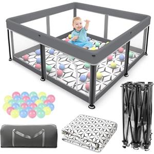 colpart Box pieghevole per bambini con tappetino, portatile, spazioso e robusto, per neonati e bambini, installazione rapida in 1 minuto, adatto ai viaggi, sicuro e durevole, per uso interno ed esterno