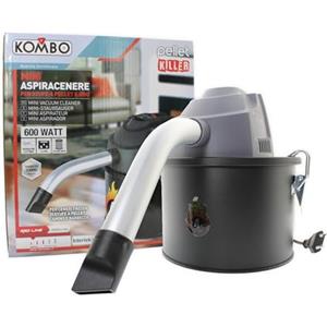 KOMBO - Mini Aspiracenere e Soffiatore 2 in 1 - Serbatoio 4 Litri in Acciaio Smaltato SPCC, 600W - Potenza Aspirante 13 Kpa - Per Stufe a Pellet, Caminetti, BBQ e Cenere Fredda