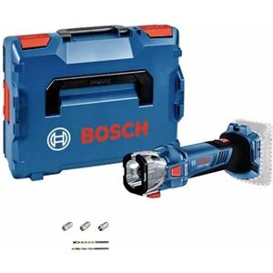 Bosch Professional 18V System Fresatrice a batteria GCU 18V-30 (motore brushless 30.000 giri/min,incl. 3 pinze, 1 adatt.aspiratore,1 fresa elicoidale,1 punta multifun., L-BOXX, senza batt./caricab.)