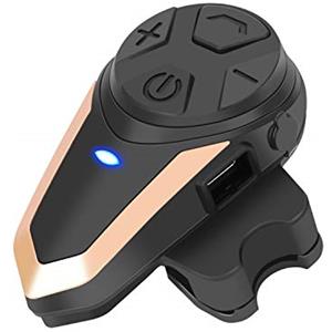 BETOWEY Interfono Moto, BT-S3 Auricolare Bluetooth Moto Impermeabile Interfono con Radio FM - Singolo, Oro