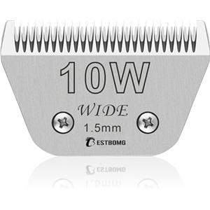 BESTBOMG Lame Rimovibili Larghe 10W per la toelettatura degli Animali Domestici,compatibili con tosatrici Andis,Oster A5,Wahl KM10/Moser 45/Masterclip A5,Lunghezza di Taglio 1/16 di Pollice (1,5 mm)