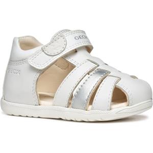 Geox B Sandal Macchia Gir, Sandali Bimba 0-24, White Silver, 23 EU
