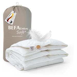 BEFA SOFT Prodotto in Germania piumino 135x200 cm con 90% piume e 10% piumino, invernalei, adatto agli allergici (Nomite), certificato Öko-Tex 100 Classe 1, standard EN 12934, Downpass