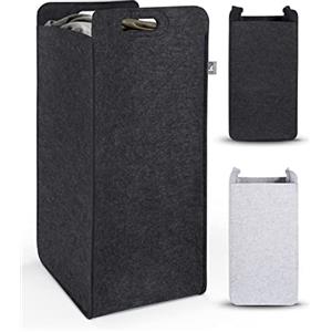 HENNEZ Cesto Cesta Porta Biancheria Sporca per Bagno Feltro Grigio Cesto Cesta Portabiancheria Sporca Bagno Salvaspazio Cesta Cesto Porta Panni Sporchi Porta Biancheria Sporca per Bagno Salvaspazio