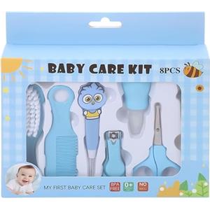 Pruojhw Kit Di Toelettatura Per - Set Di Assistenza Sanitaria Anti-Soffocamento - Kit Bambino 8 Pezzi Con Aspiratore Nasale - Per Bambini Casa Bagno Viaggio Asilo Ora Della Nanna Esterno Doccia