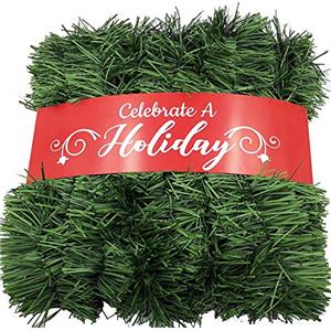 Celebrate A Holiday Ghirlanda natalizia da 1,5 m, non illuminata, verde morbido, decorazione per le vacanze, per uso esterno o interno, di alta qualità, per casa, giardino, o decorazioni per feste di nozze (confezione da