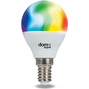 Beghelli - Lampadina LED Alexa Smart SFERA E14 5W RGB-CCT WiFi, Compatibile con App, Domotica Facile, Controllo Vocale, Regolazione Colori, Luce Calda e Fredda, Bianco, 1 Unità