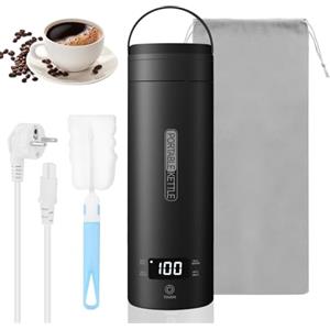 SOARFLY Bollitore Elettrico Piccolo da Viaggio 500 ml, Mini Bollitore Portatile in Acciaio Inox 316 a Doppia Parete, 4 Temperature Preimpostate e Riscaldamento Rapido, Ideale per Ufficio, Hotel o Campeggio