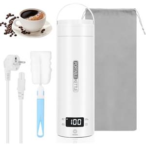 SOARFLY Bollitore Elettrico Piccolo da Viaggio 500 ml, Mini Bollitore Portatile in Acciaio Inox 316 a Doppia Parete, 4 Temperature Preimpostate e Riscaldamento Rapido, Ideale per Ufficio, Hotel o Campeggio