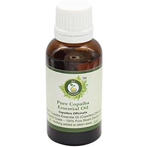 R V Essential Olio essenziale Copaiba | Copaifera Officinalis | Per pelle | 100% naturale puro | Distillato a vapore | Grade terapeutico | Copaiba Essential Oil | 15ml | 0.507oz By R V Essential