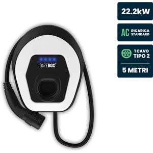 V-TAC 3 - Stazione di Ricarica Dazebox C 22.2kW Trifase 32A, IP55 IK10, WiFi e Bluetooth, Wall Box Bianco con Cavo Tipo 2 Lunghezza 5m