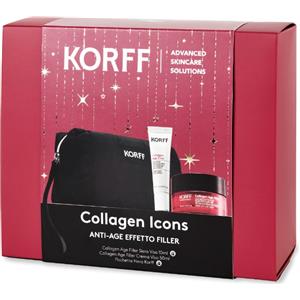 KORFF Srl Cofanetto Collagen Icons: Crema Viso 10ml e Siero Viso 50ml, Anti-age Effetto Filler con Pochette in Omaggio