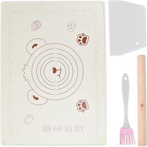 Wisebom Spianatoia per Impastare 50x70cm, Tappetino per Impastare Antiaderente con Tagliapasta e Mattarello, Tappetino in Silicone per Impastare,Grande Tappetino Impastare per Pasta, Pizza, Pasticcino
