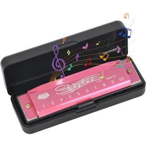 Colexy Armonica A Bocca, Armonica Diatonica In Do, 10 Fori Armonica Blues, Armonica A Bocca In Chiave Di Do, Con Custodia, Per Adulti, Professionisti, Principianti E Bambini (Rosa)