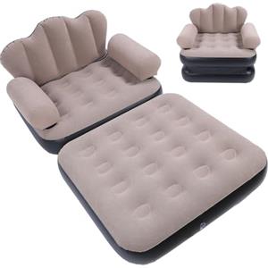 KKPLZZ Divano Gonfiabile Materasso per Divano Letto Pieghevole Portatile per Casa Viaggio Campeggio Colore Caffè PVC Floccato Spesso KKPLZZ Divano Gonfiabile Materasso per Divano Letto Pieghevole