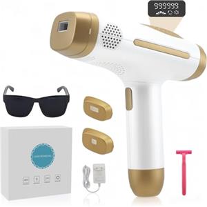 Yapasopu Epilatore luce pulsata, con 990.000 flash, 5 livelli di energia, 2 modalità automatica/manuale, Epilazione laser, impulsi luminosi per uomo e donna, ideale per viso e corpo